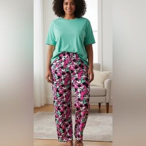 Disney Minnie Mouse Pajama Pants Pink Minnie Print Size Large 12-14